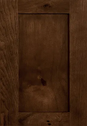 Dark Hickory Shaker cabinet door sample