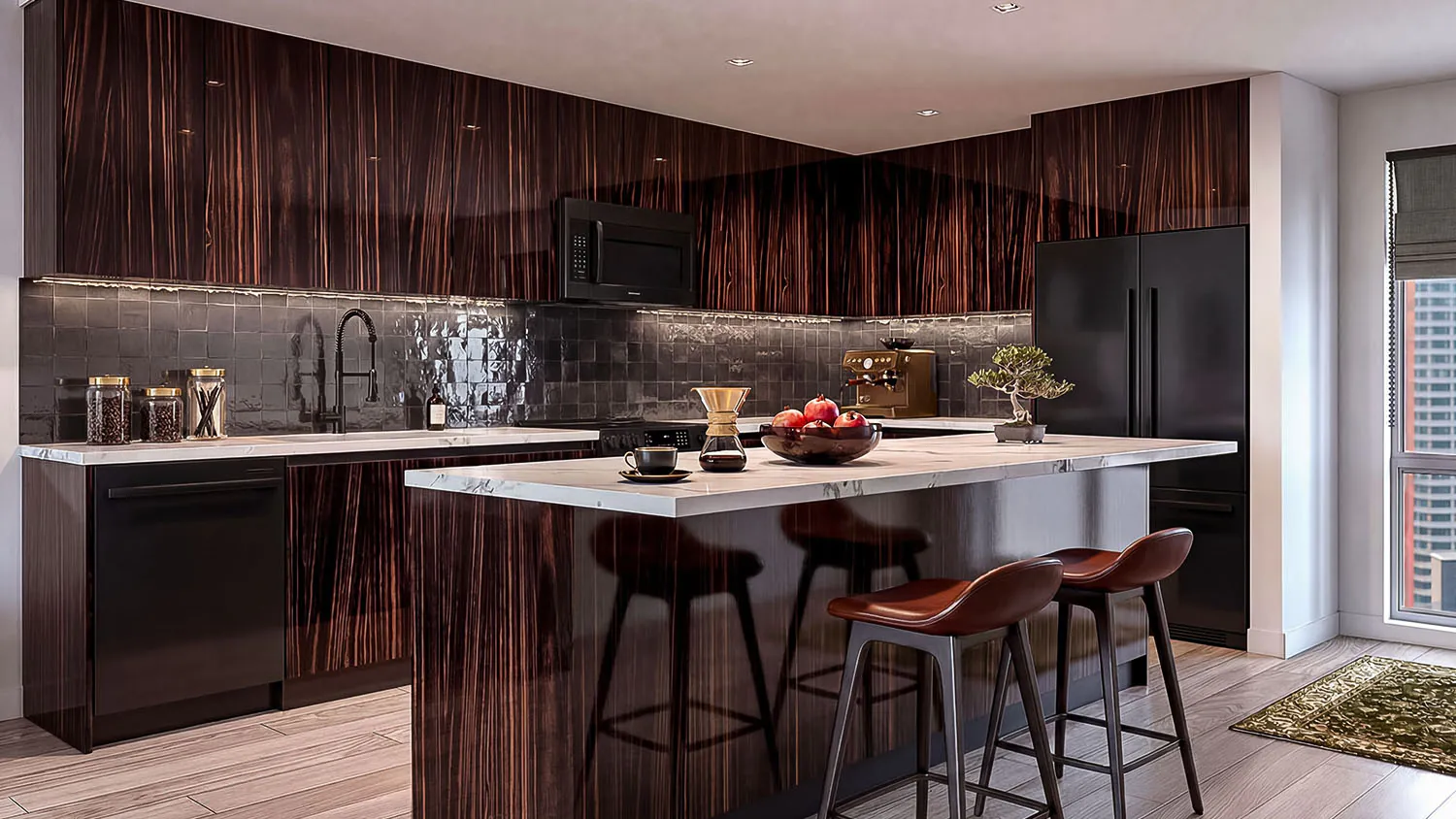 Biscay Gloss cabinet door kitchen design inspiration for South Florida remodeling