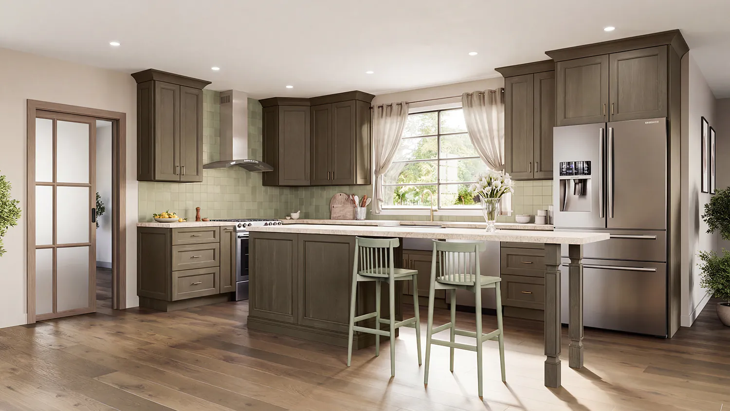 Brixton Brown cabinet door kitchen design inspiration for South Florida remodeling