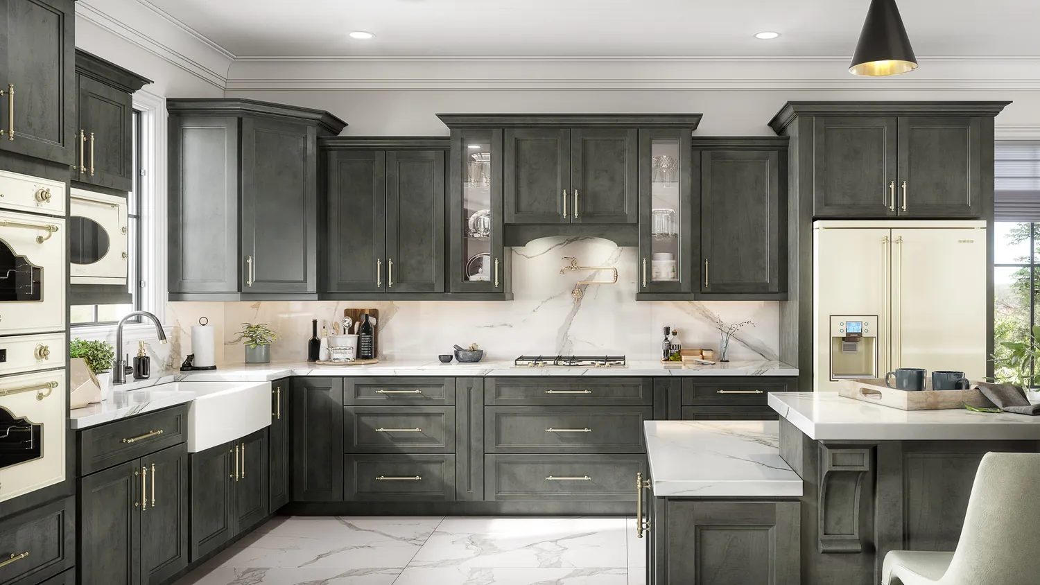 Charcoal Stepped Shaker cabinet door kitchen design inspiration for South Florida remodeling