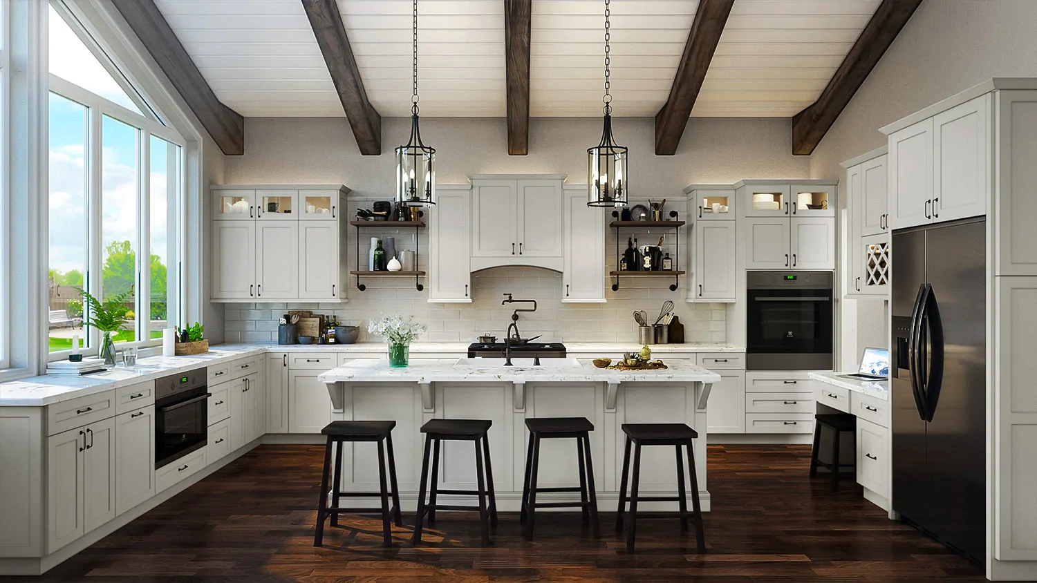 Dove Shaker cabinet door kitchen design inspiration for South Florida remodeling