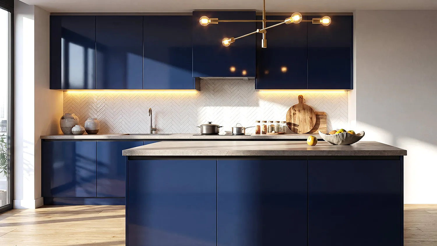 Elsinore Blue cabinet door kitchen design inspiration for South Florida remodeling