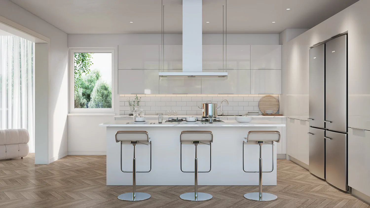 Faro Off White cabinet door kitchen design inspiration for South Florida remodeling
