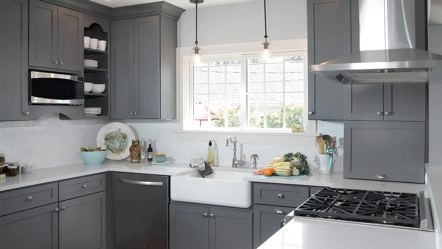 Lancaster Dark Grey cabinet door kitchen design inspiration for South Florida remodeling