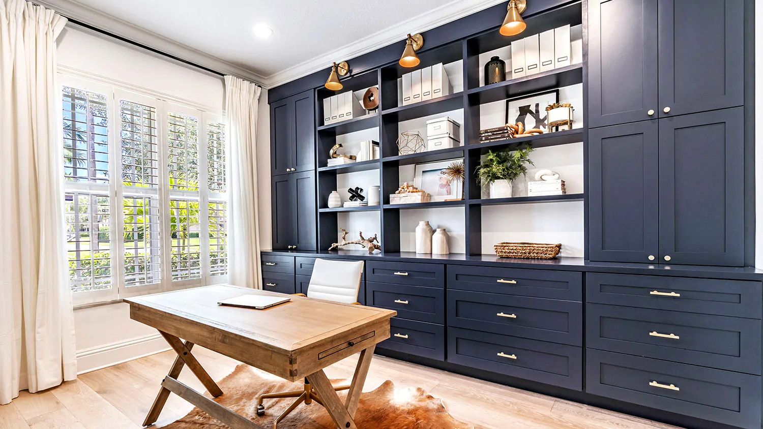 Midnight Blue Shaker cabinet kitchen design inspiration for South Florida remodeling