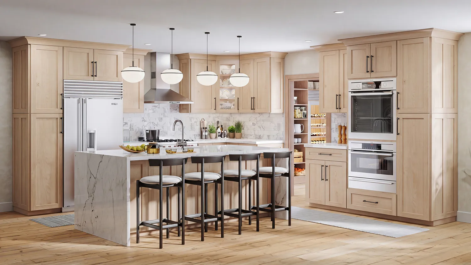 Newbury Unfinished Shaker cabinet door kitchen design inspiration for South Florida remodeling