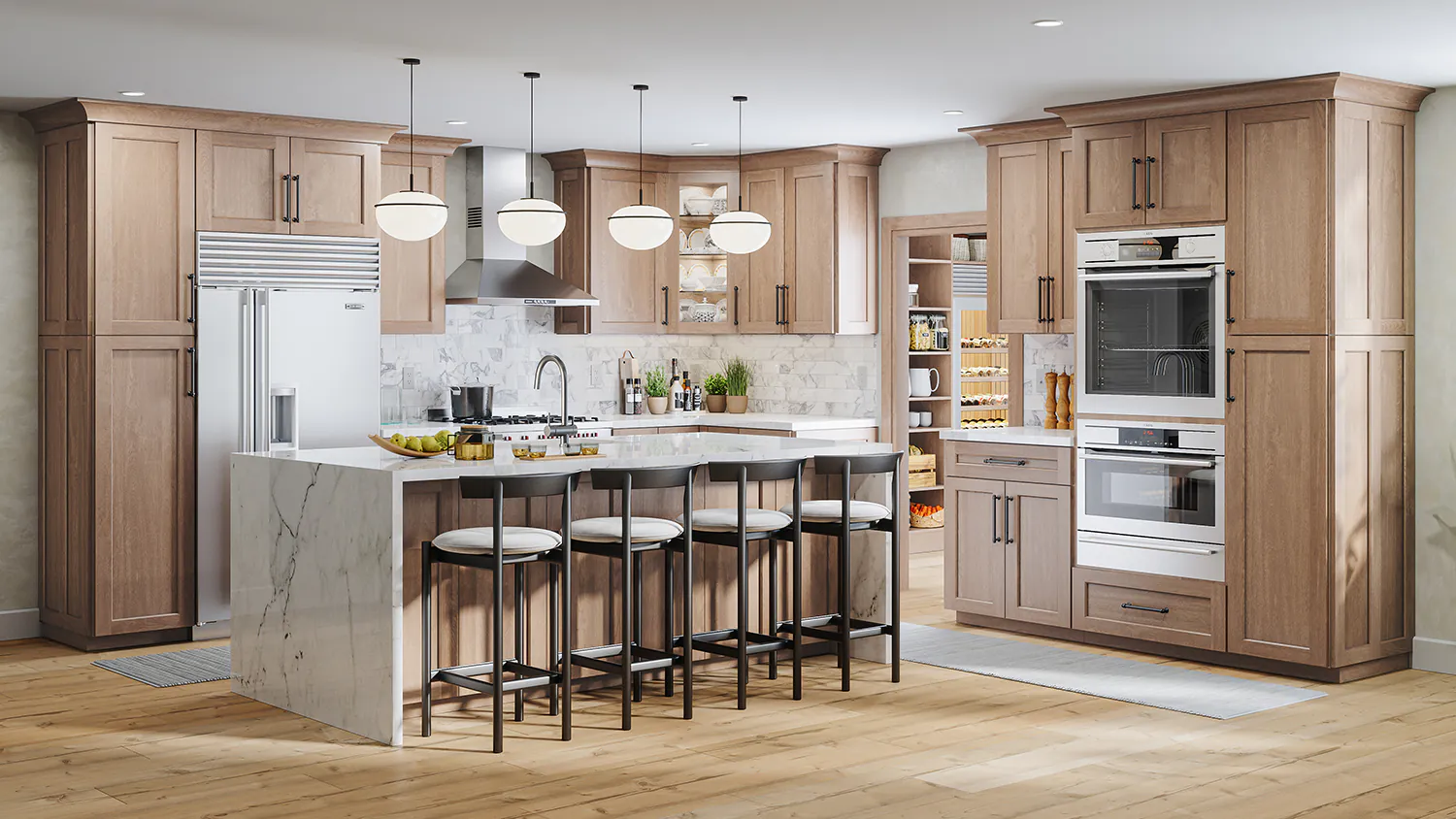 Newbury Wood Shaker cabinet door kitchen design inspiration for South Florida remodeling
