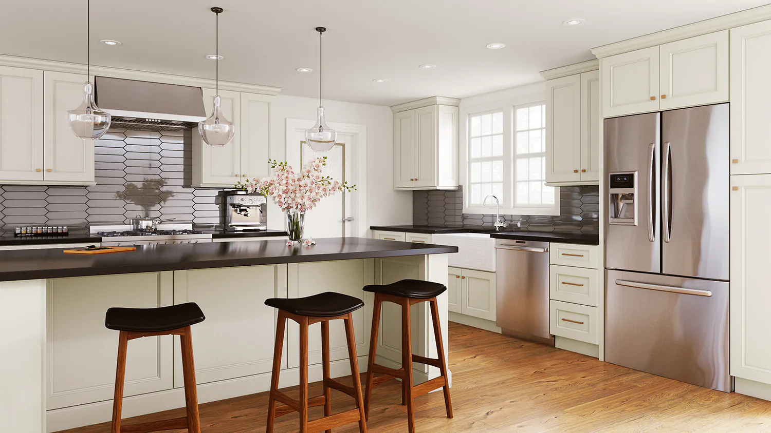 Sanibel Cream cabinet door kitchen design inspiration for South Florida remodeling