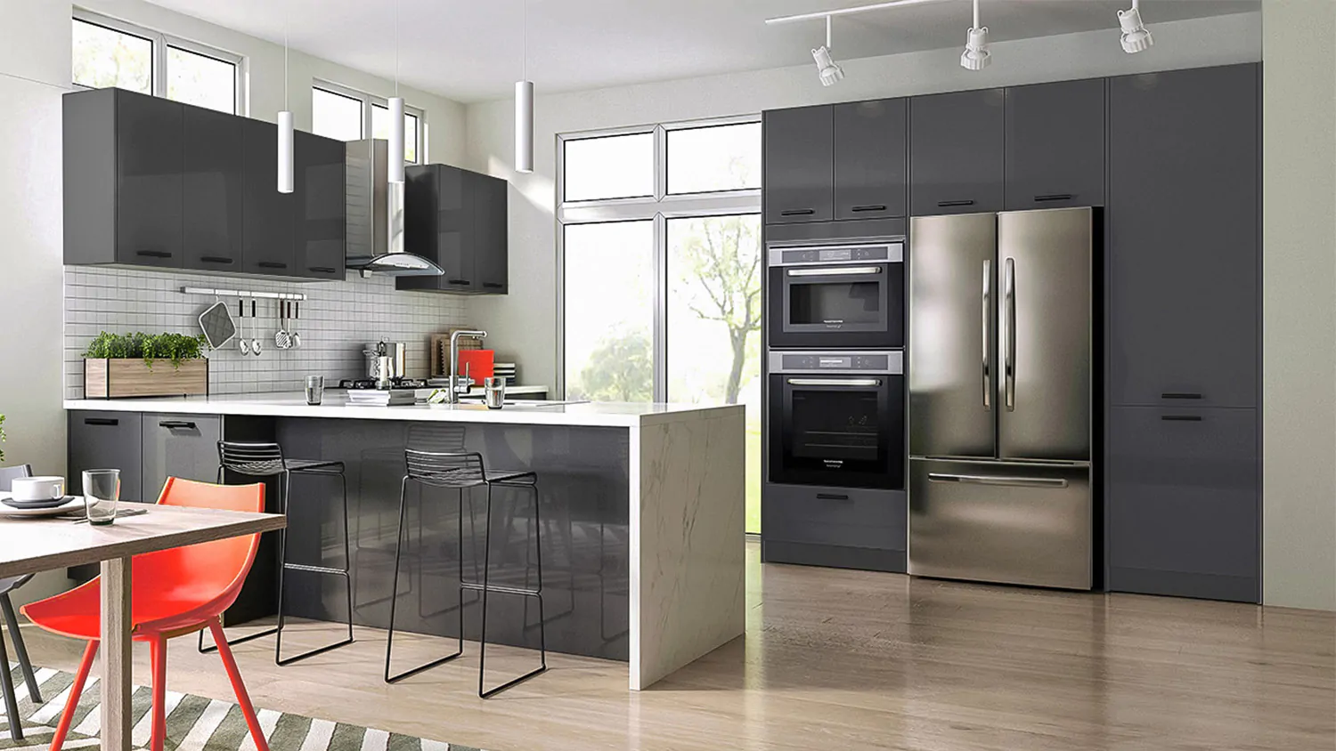 Shetland Grey cabinet door kitchen design inspiration for South Florida remodeling