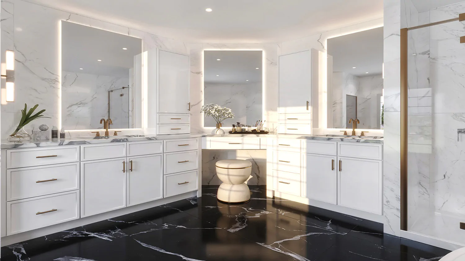 Slim White Shaker cabinet door kitchen design inspiration for South Florida remodeling