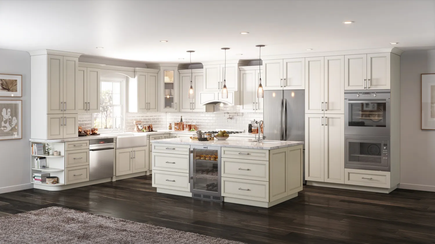 White Stepped Shaker cabinet door kitchen design inspiration for South Florida remodeling